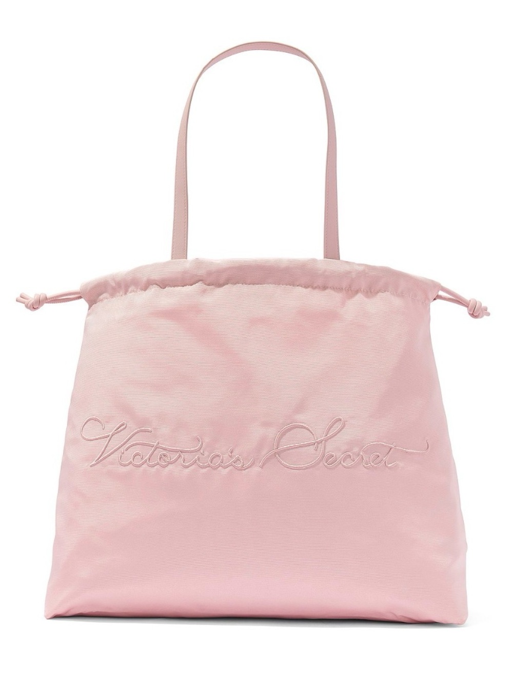Victoria's Secret Light Pink Cinched Satin Tote Bag